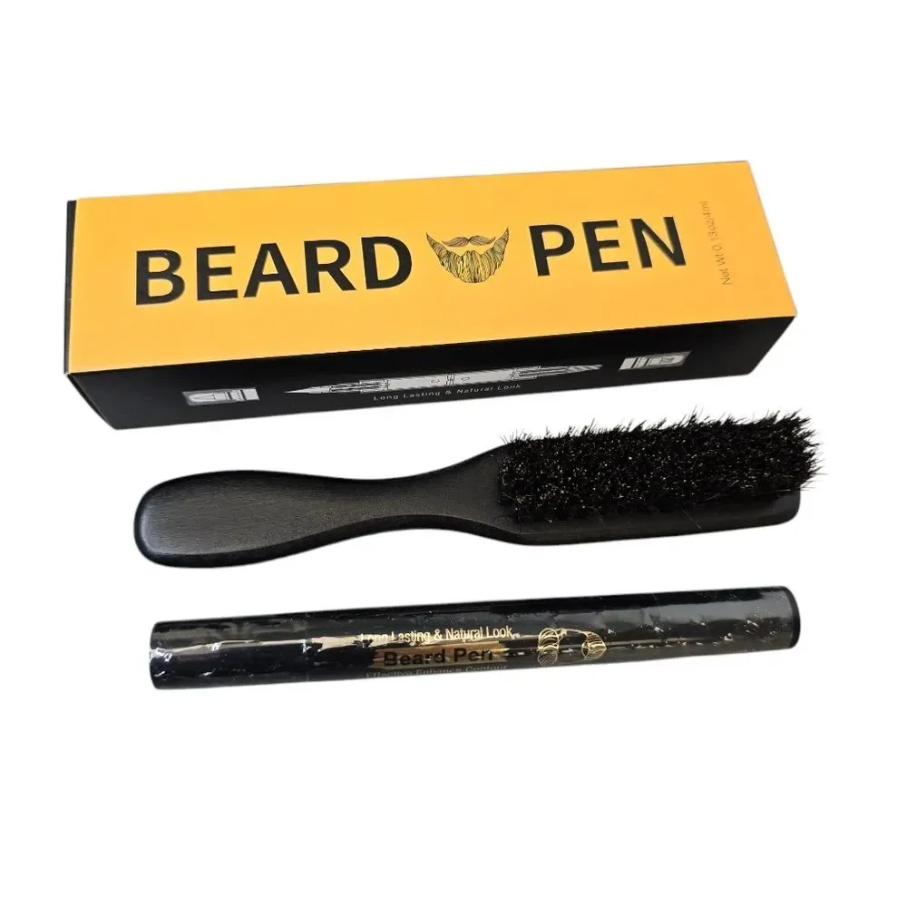 New Misich Men's Beard Pen Brush Grooming Set Black